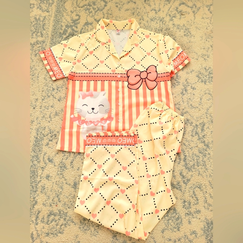 New Adult Stretchy Pajama Set Size M